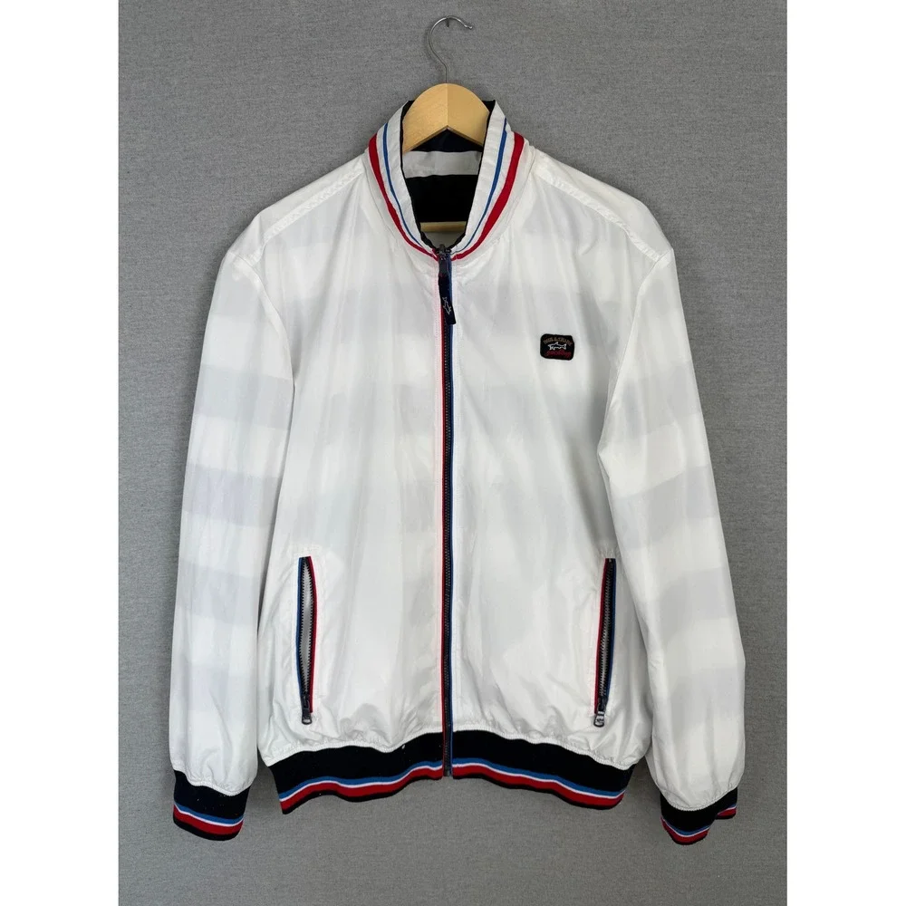 Paul & Shark Yachting Reversible Bomber Jacket Navy White Striped Mens XL‎ Italy